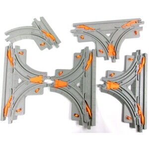 Geotrax Grey Railroad Train Tracks Lot of 5 Replacement Switch Geo Trax
